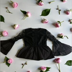 Black Embroidered Top by onWealth